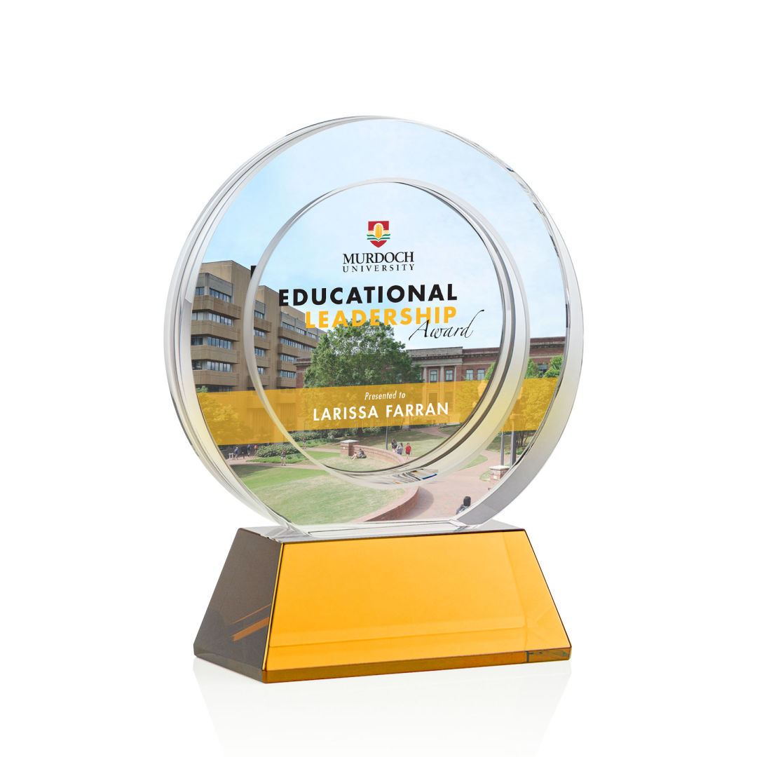Templeton VividPrint™ Award on Base - Amber 15