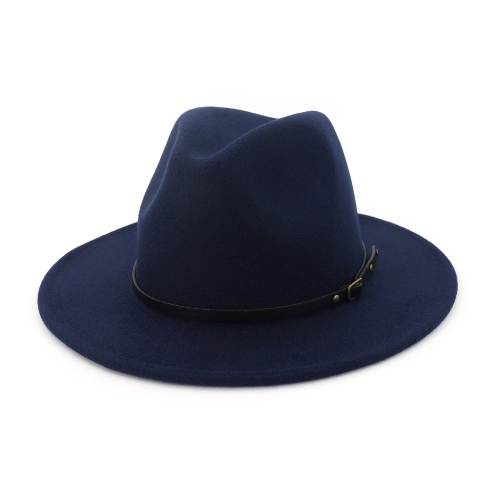 Womens Classic Wide Brim Wool Fedora Hat 9