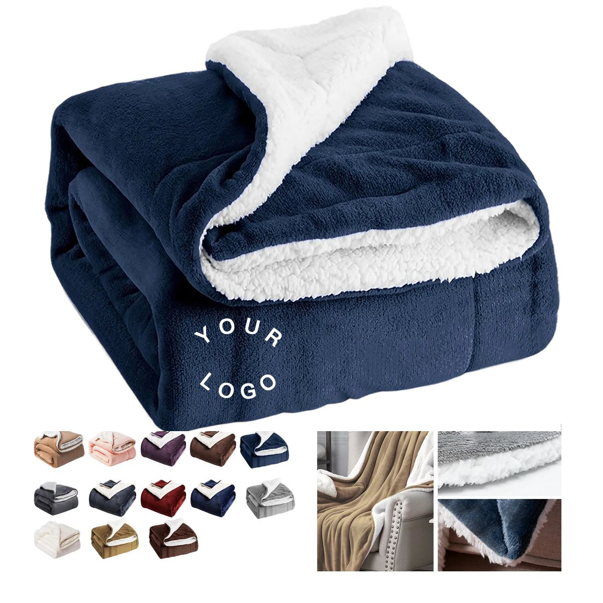 Velour Sherpa Blanket 50x60 Inch for Living Room 15