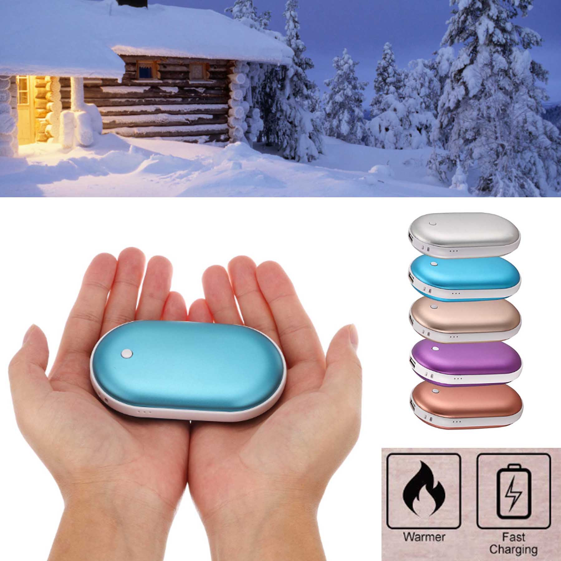 iBank ® Rechargeable Hand Warmer + 5200mAh Power Bank Charger 1