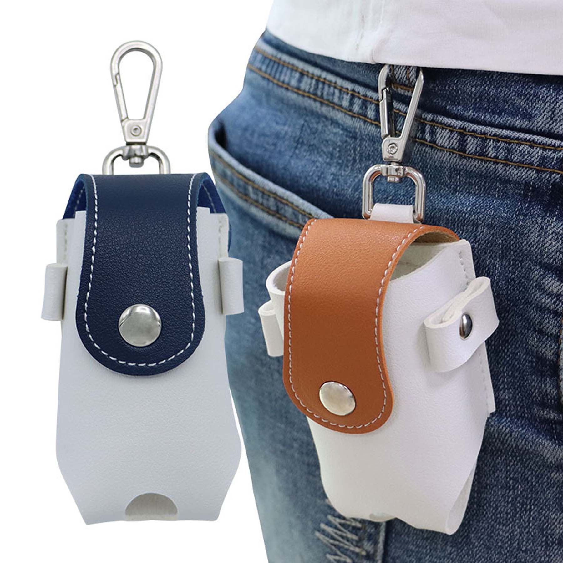 Faux Leather Golf Ball Holder Pouch 2