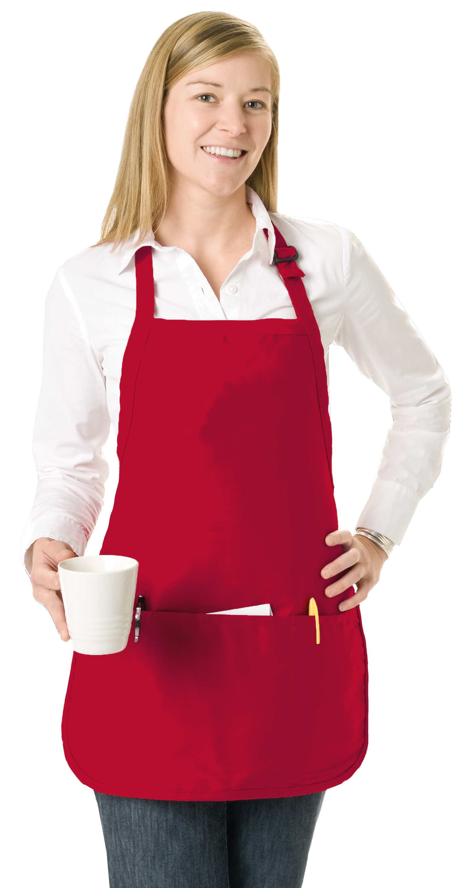 Value Adjustable 3 Pouch Pocket Apron, Blank - Colors