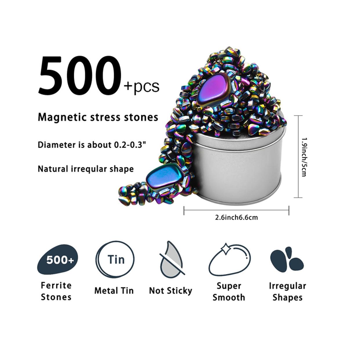 500 Weak Magnetic Ferrite Stones 6
