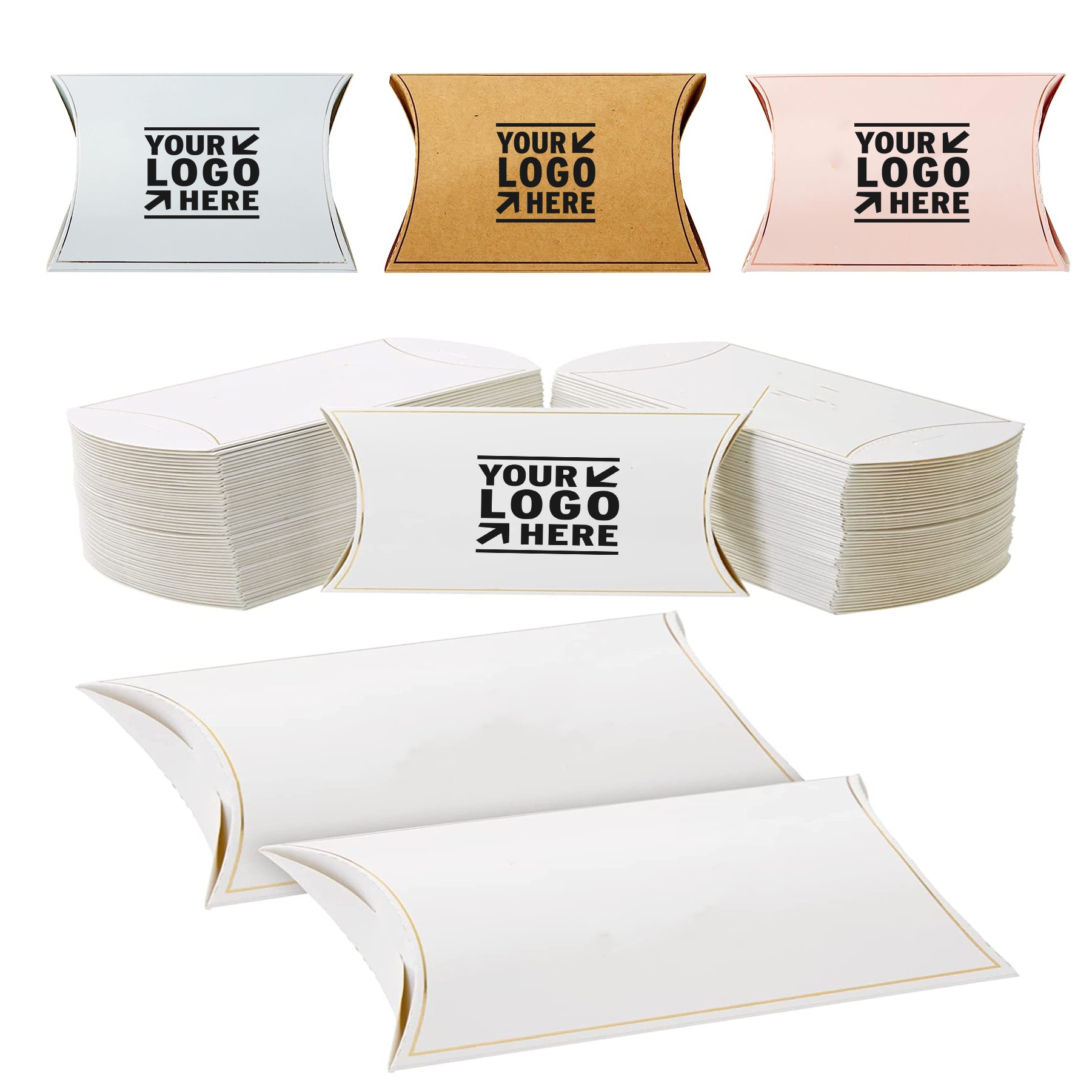 5.2 x 3.2 Inch Wedding Favor Pillow Boxes with 1 Roll Jute String 3