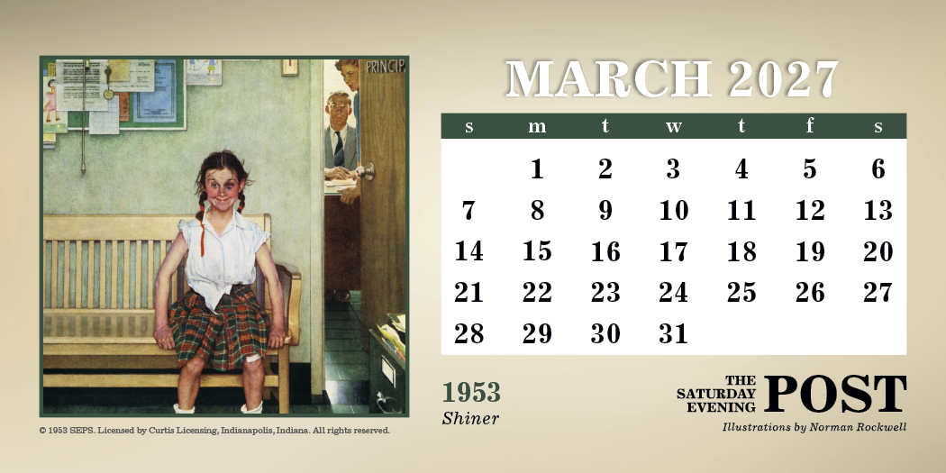 Triumph® Calendars The Saturday Evening Post Illustrations by Norman Rockwell Desk Calendar 18