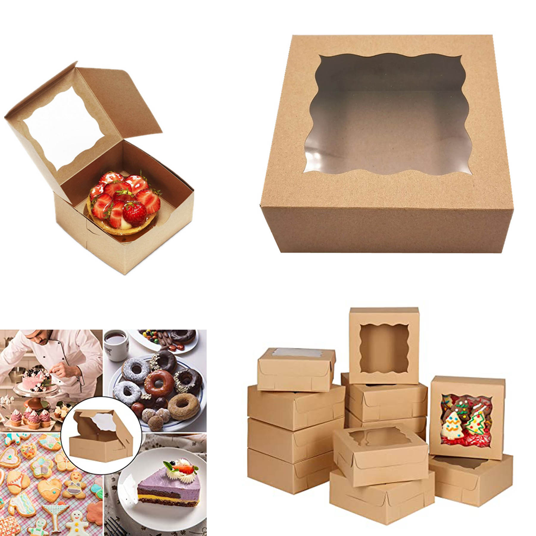 Kraft Cake Popup Box With Window 2