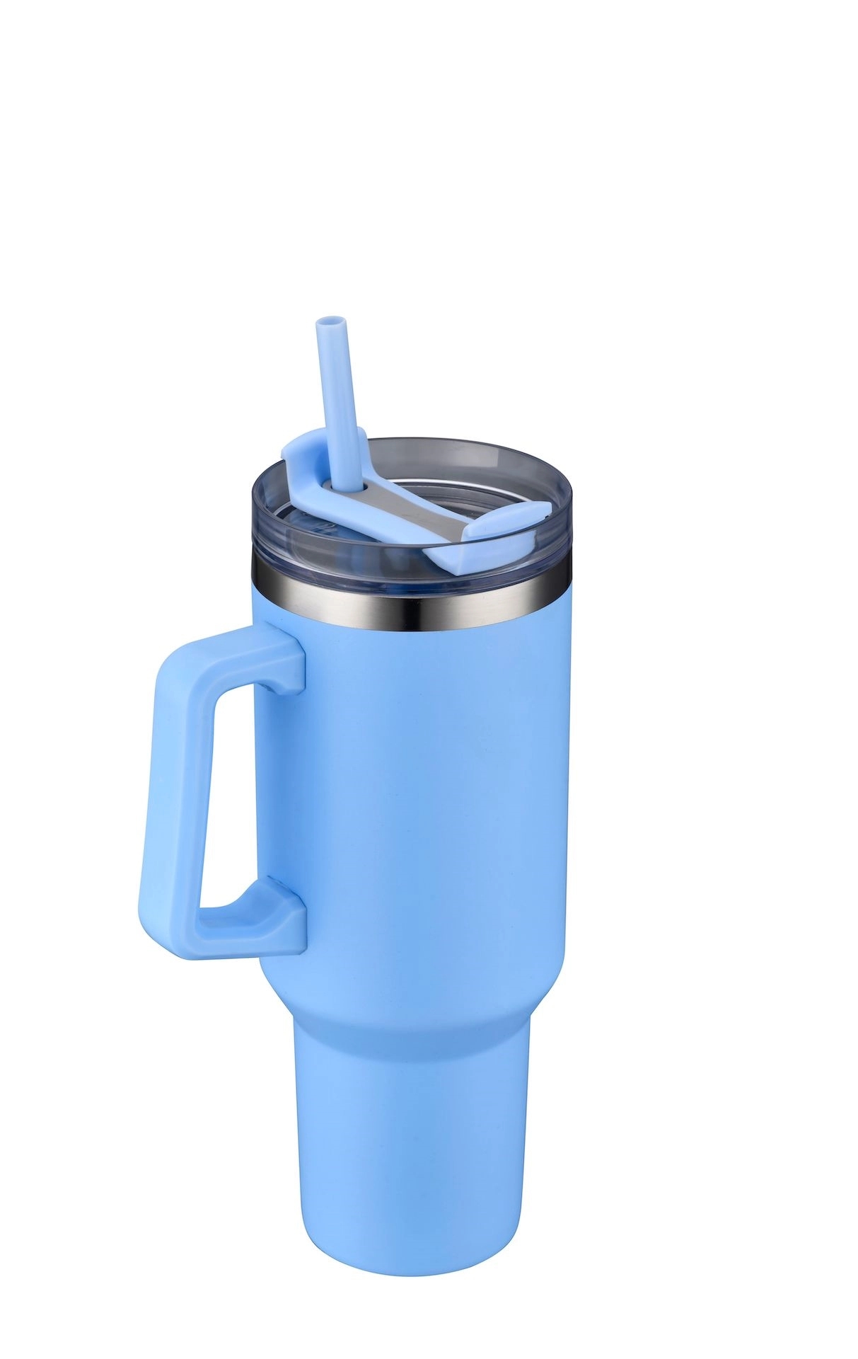 40oz Stainless Travel Mug w/ Handle and Straw 34