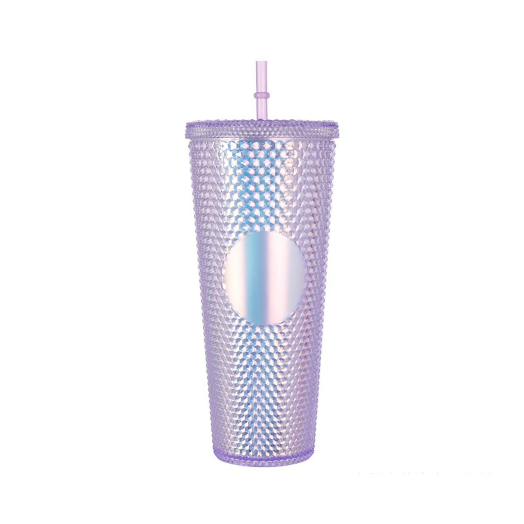 24 Oz. Plastic Magic Color Double Wall Tumbler with Straw 7