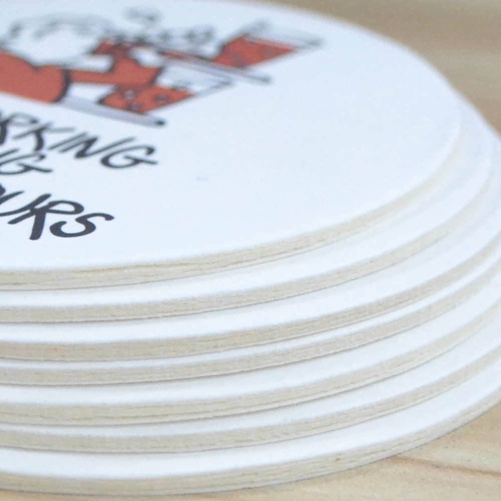 Customized 4 Inch Full Color Round Pulp Board Coasters 5