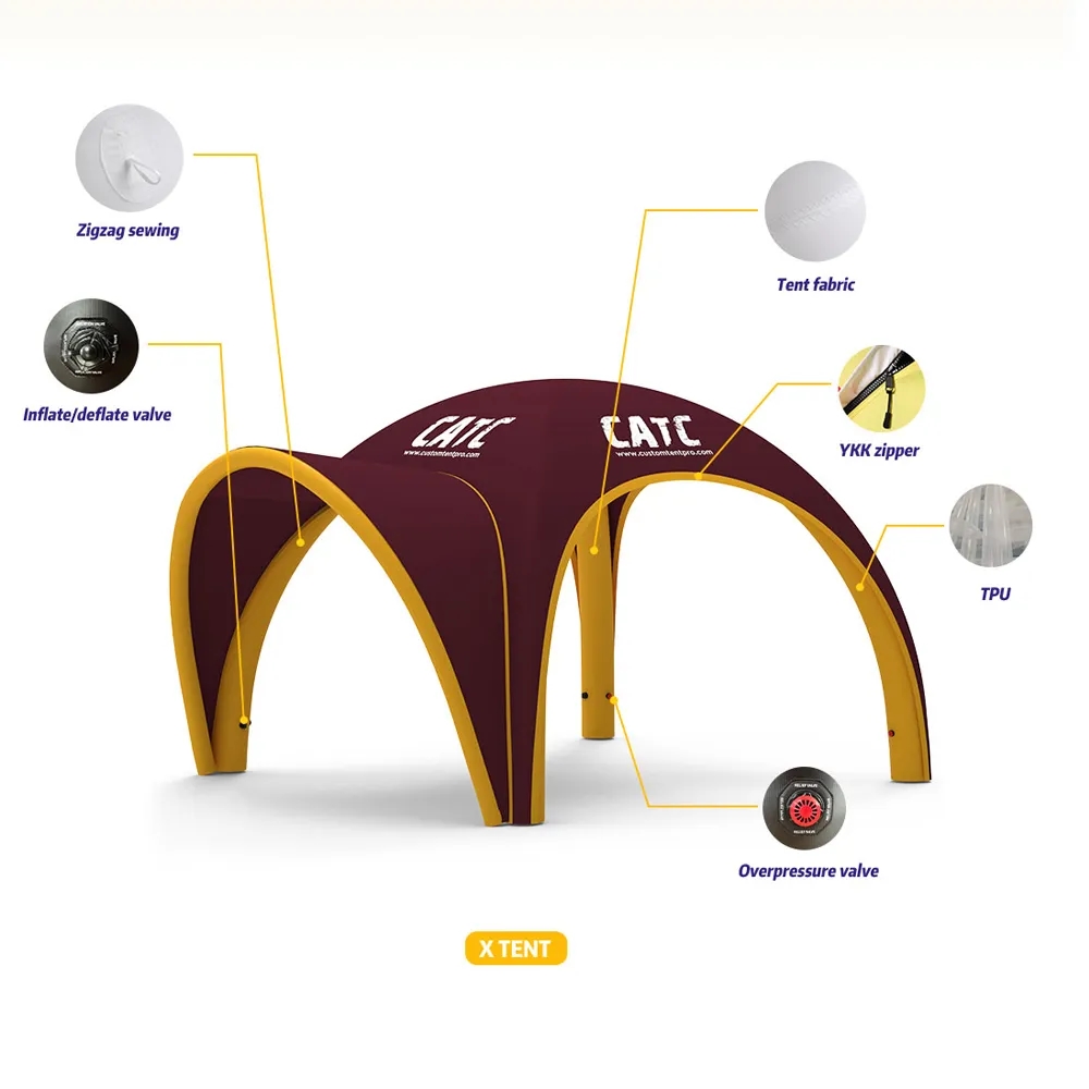 Inflatable Dome Tent with Awning & Banner & Back Wall 5