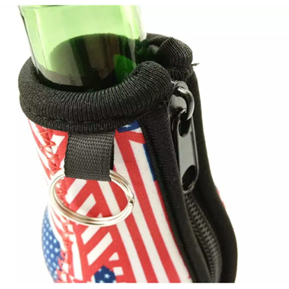 Neoprene Zipper Beer Sleeve Cooler w/Two Pockets 2