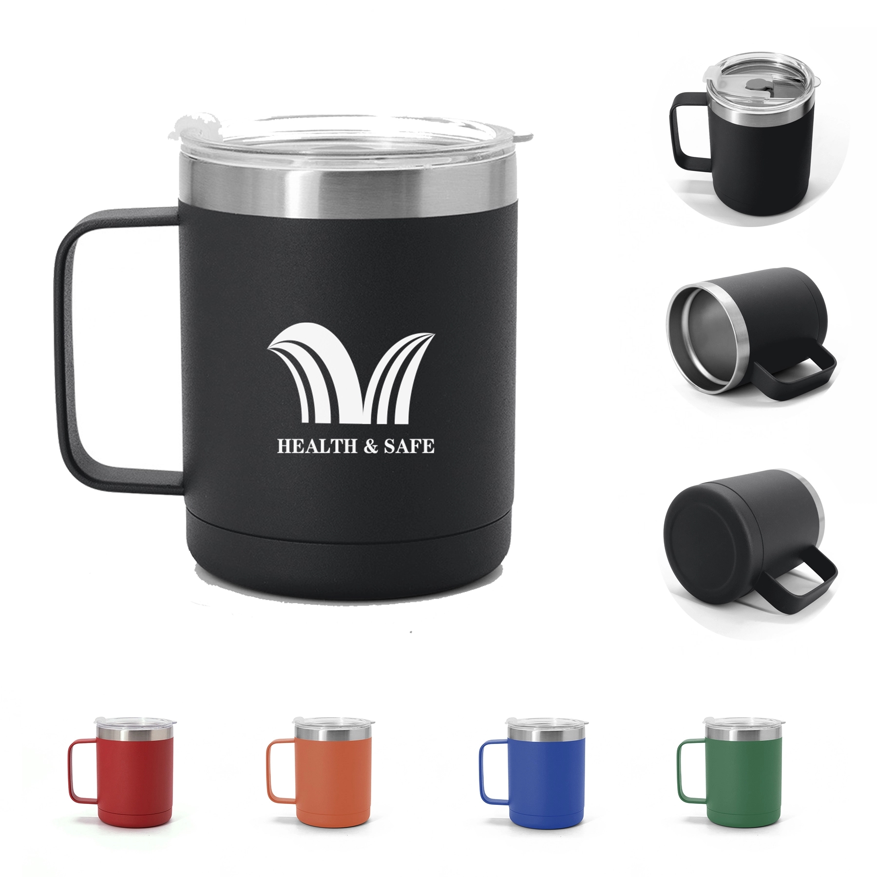 12 oz Stainless Steel Insulated Coffee Mug Cup with Handle 4