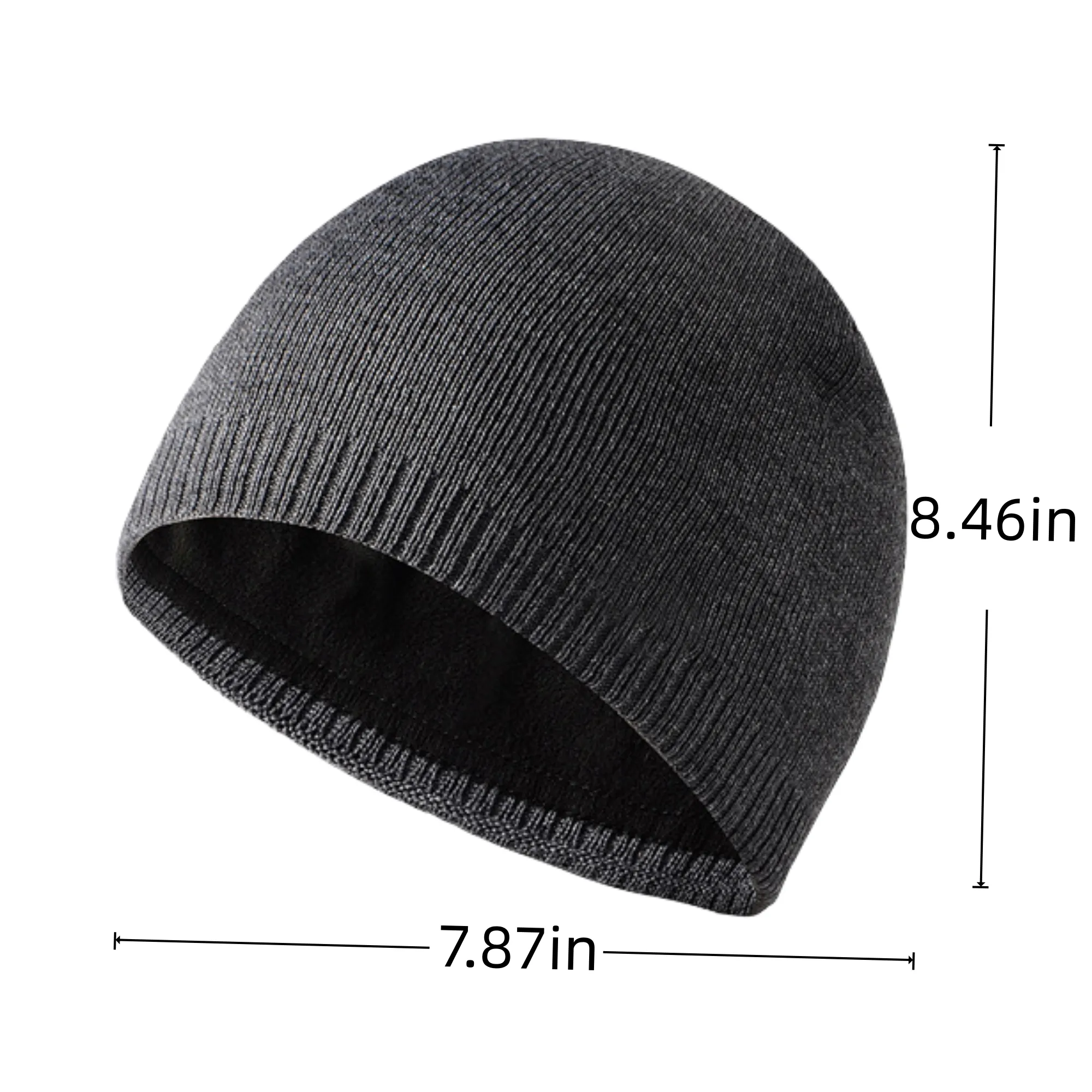 Warm Straight-Edge Outdoor Knitted Fleece Slouchy Beanie 4