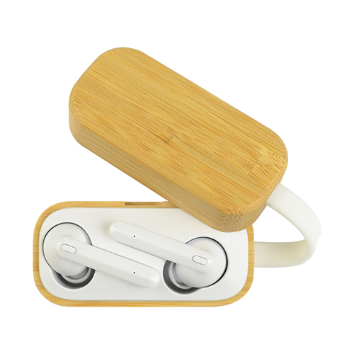 Truly Wireless Earbuds with Bamboo Charging Case
