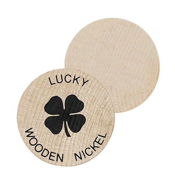 Wooden Advertising Nickel 1