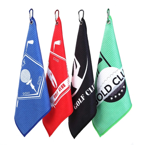 Full Color Microfiber Waffle Golf Towel 2
