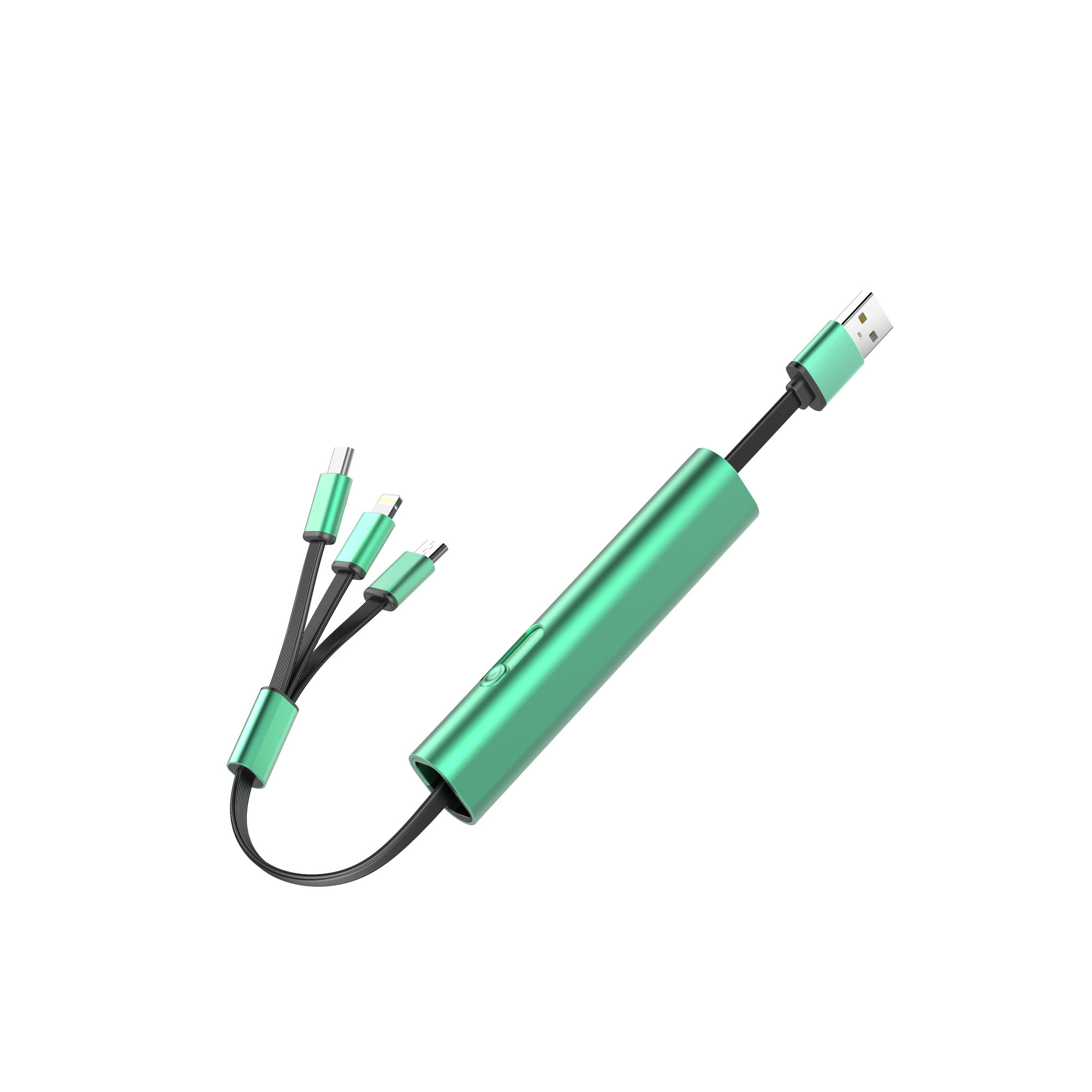 Metal Three In One Mobile Phone Charging Cable 4.2" x 0.9" 9