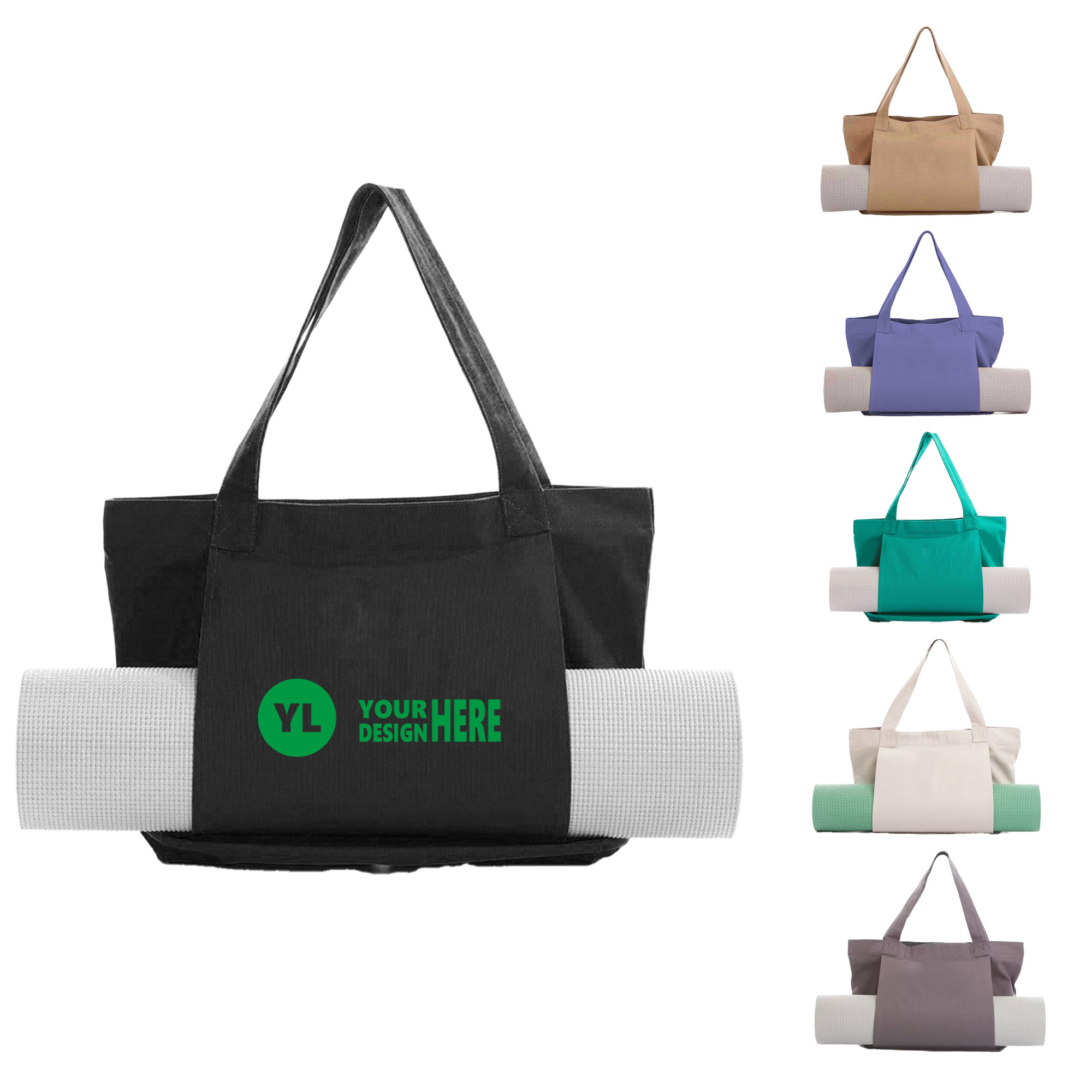 Yoga Mat Canvas Tote With Holder 2