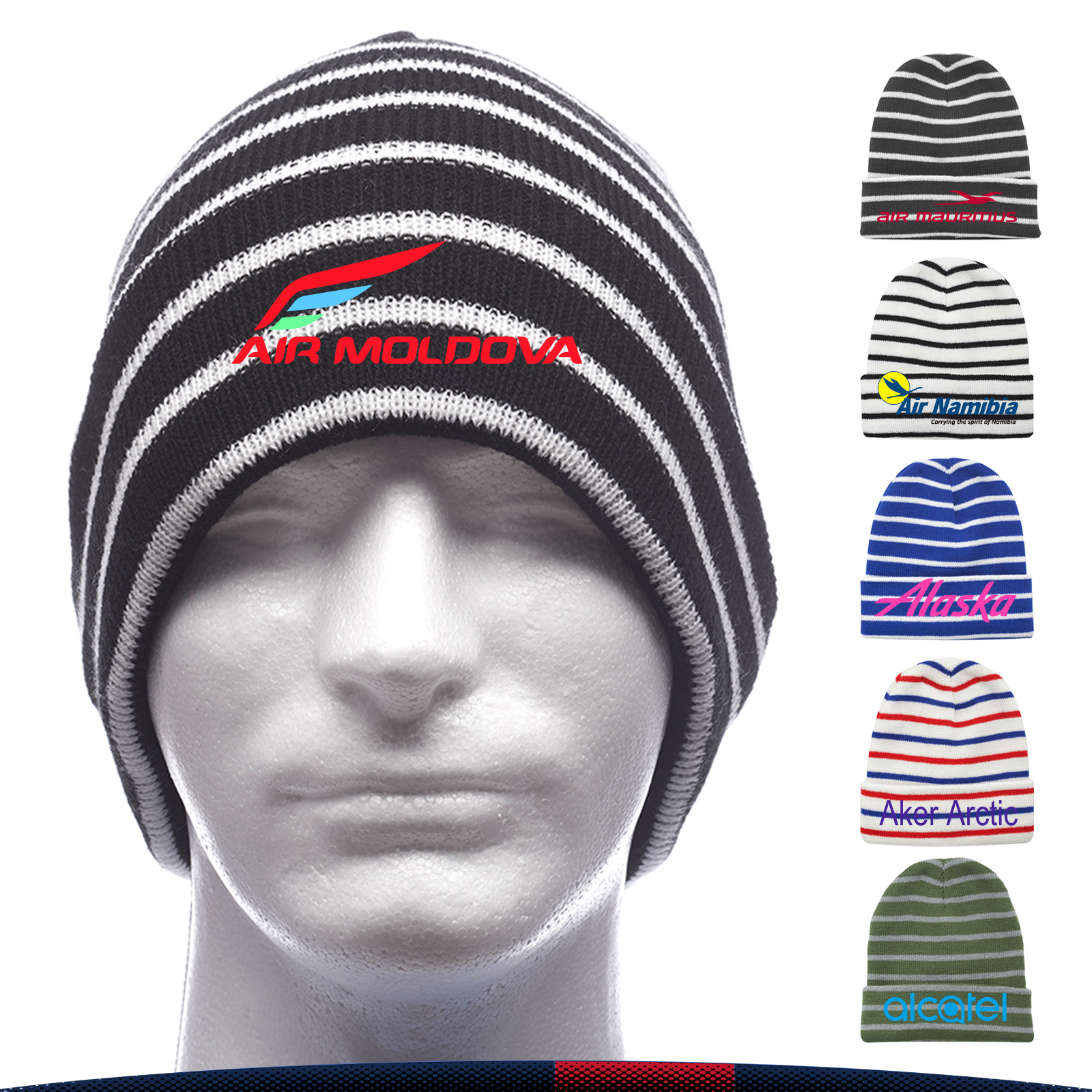 Cabou Striped Knitted Beanies 5