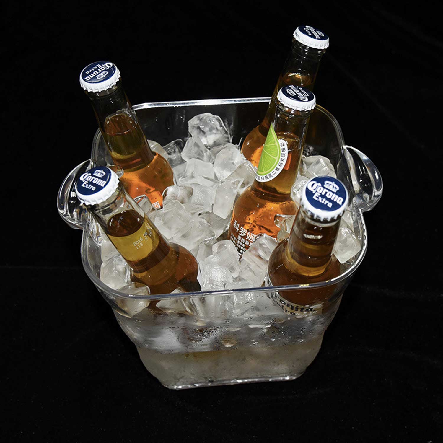 Double-Handle Wine/Champagne Cooler PS Plastic Ice Bucket 8