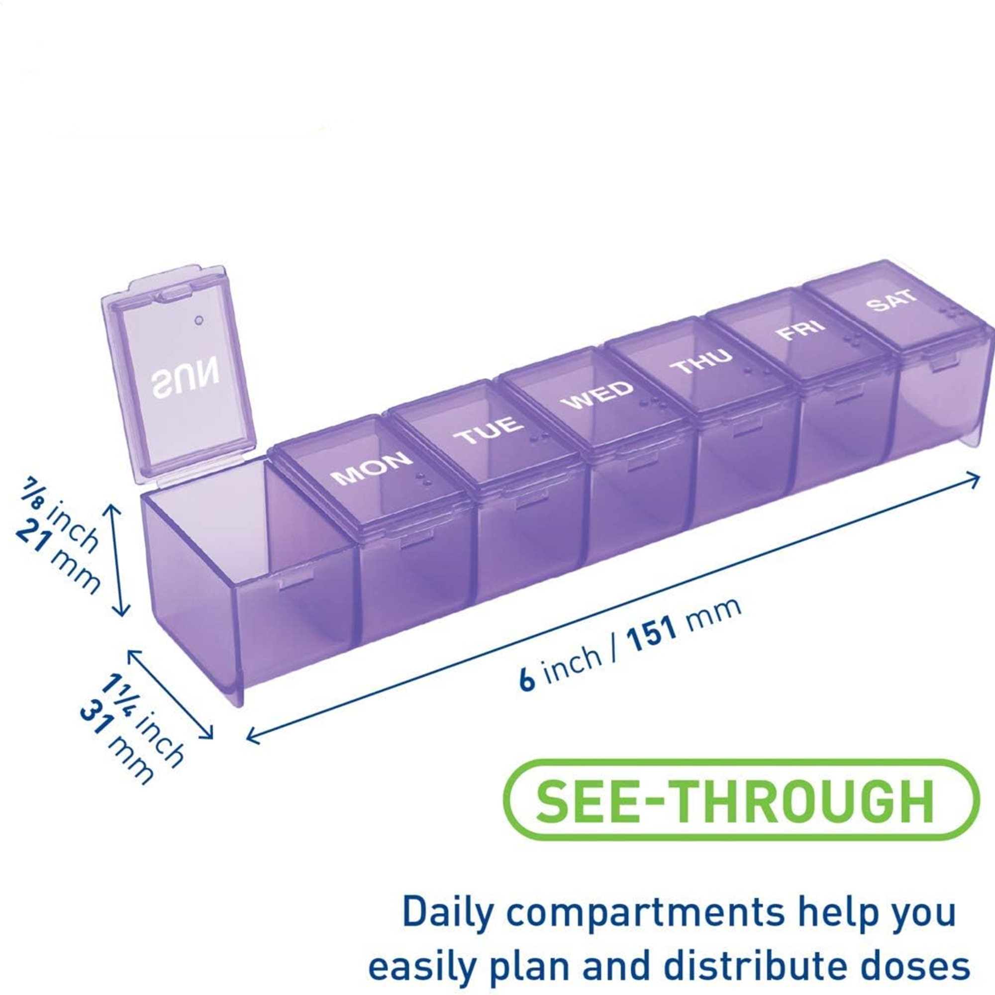 Weekly Pill Organizer With 7 Compartments 2