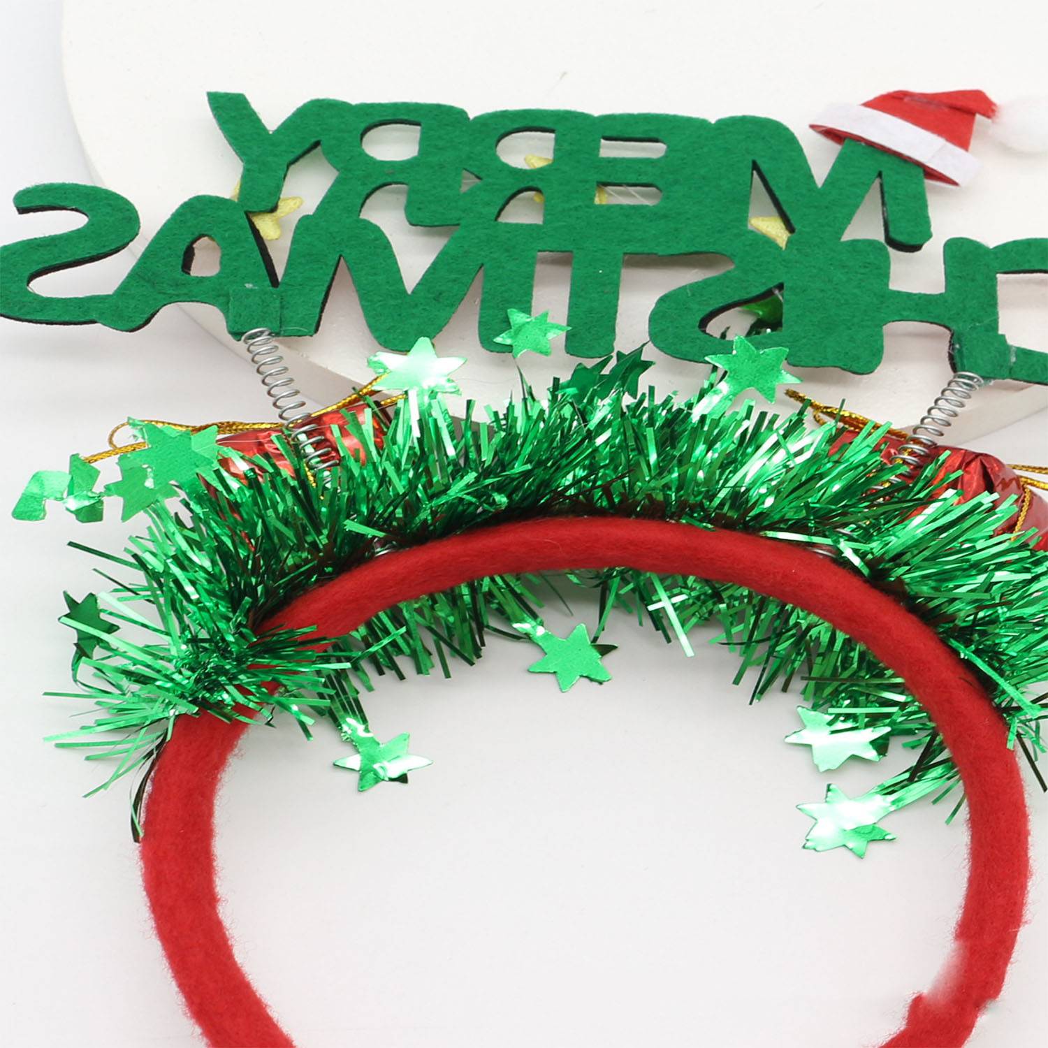 Letter Gold Ribbon Christmas Headband 3