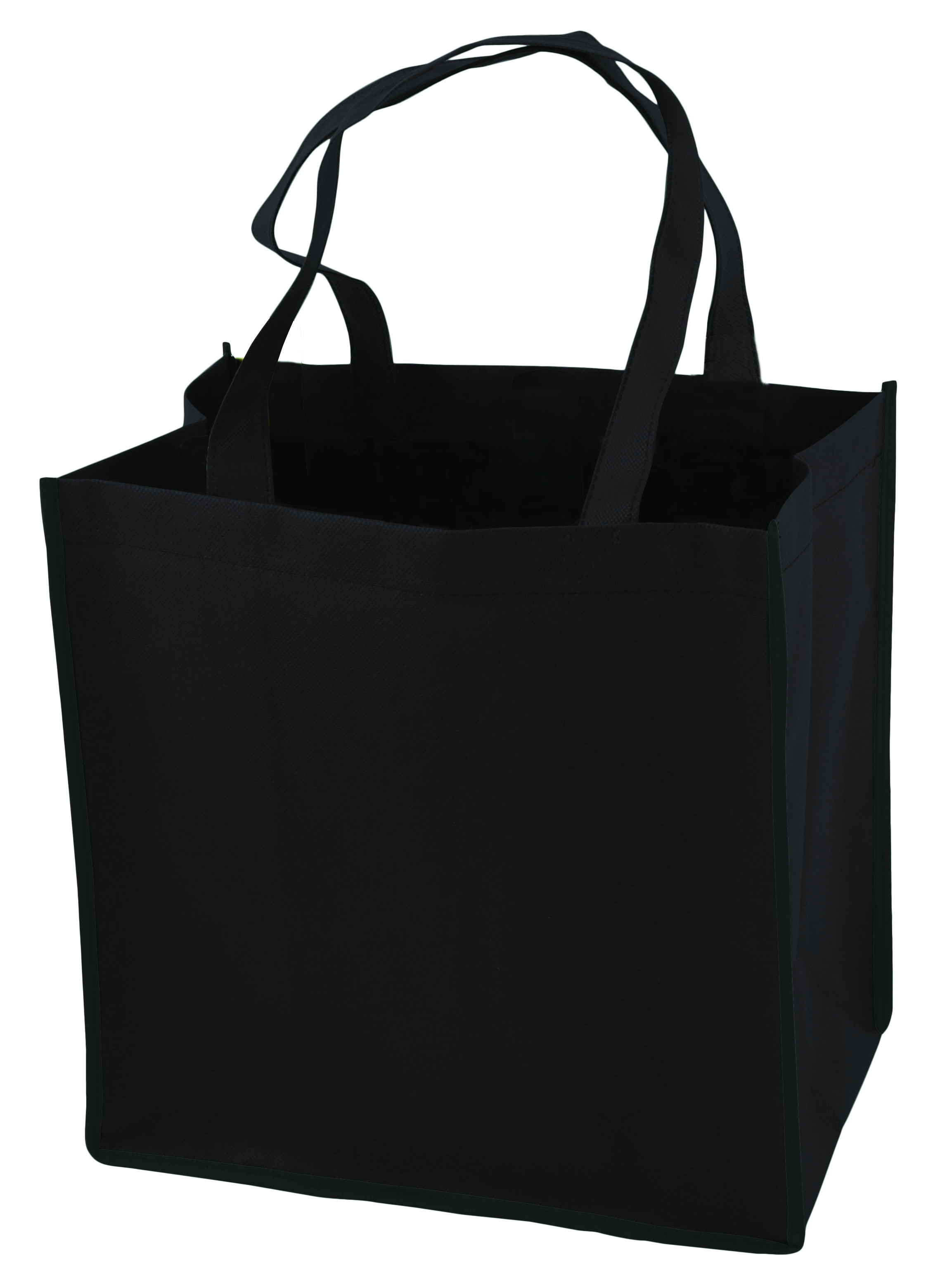 True® Non-Woven Grocery Tote - Black 3