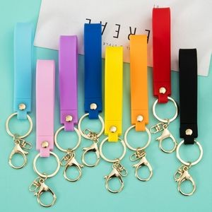 Vibrant Pure Color PVC Keychain Key Ring With Customizable Options 9