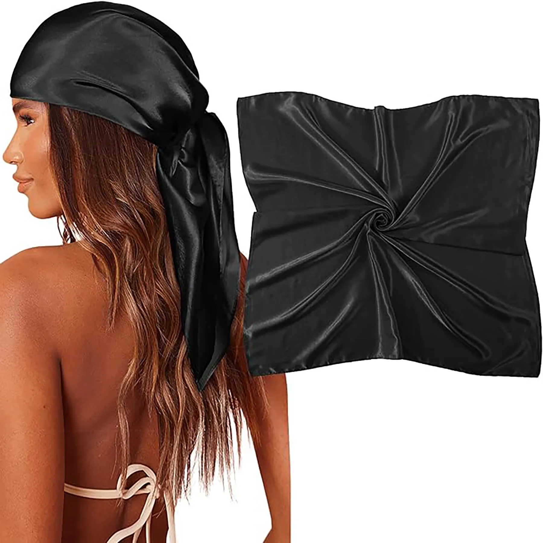 35" Large Square Silk Bandana 11