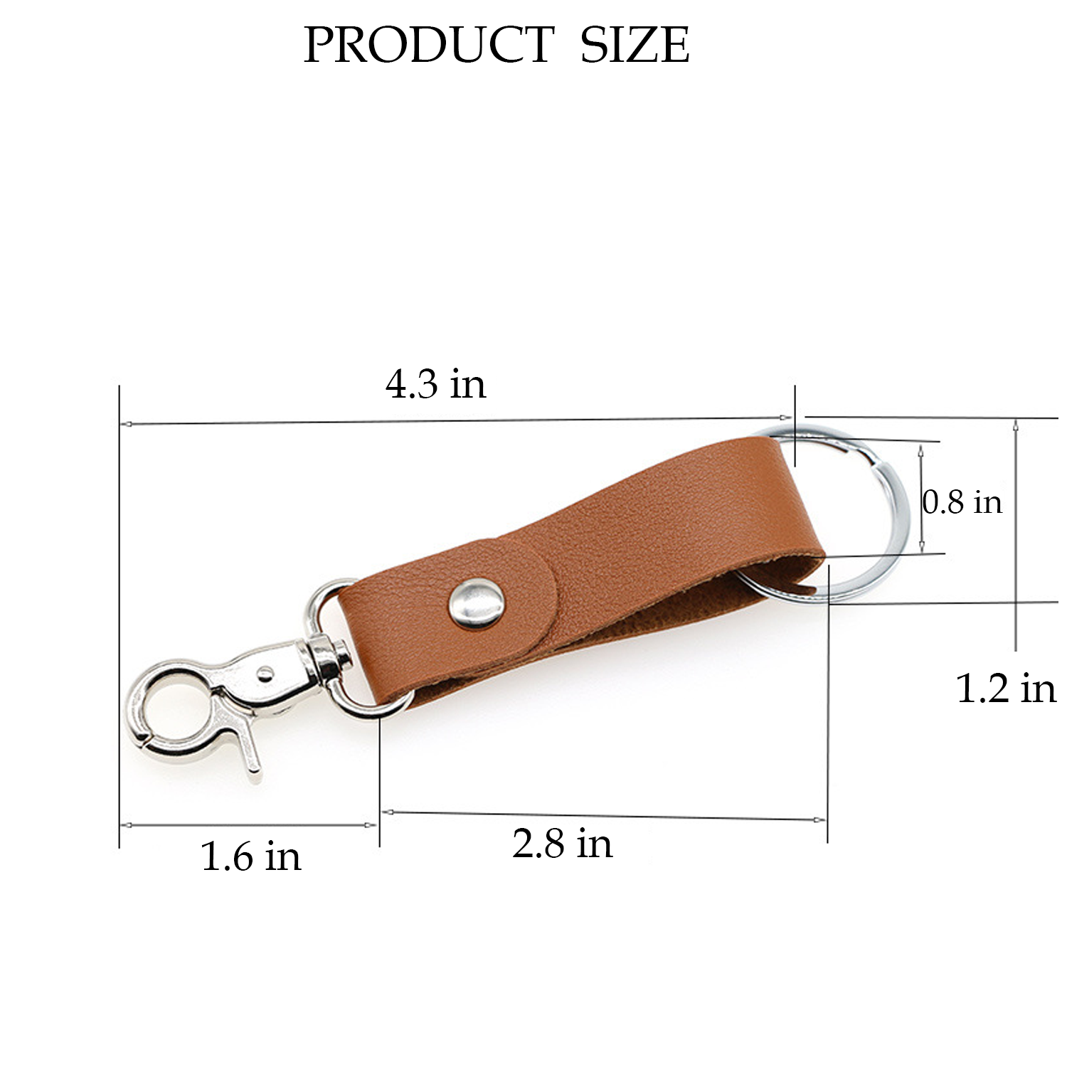 PU Leather Keychain with Swivel Hook 3
