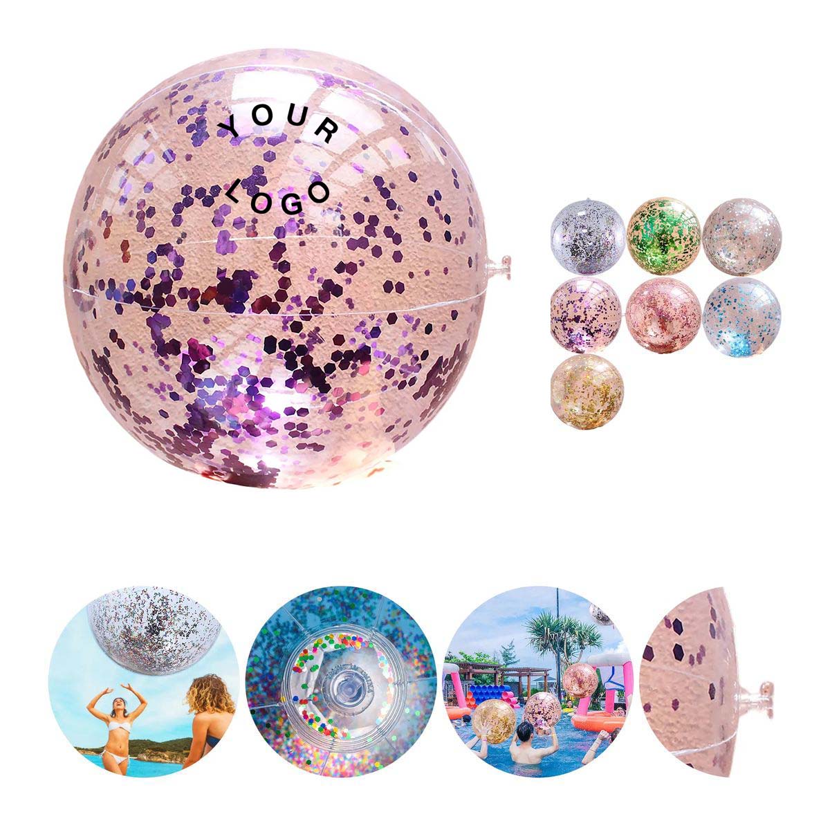 Sparkle Beach Ball PVC Inflatable Fun Toy 9