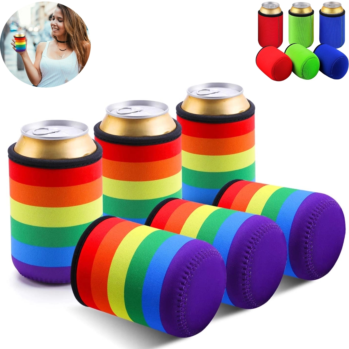 Insulated Rainbow Beer Can Sleeve 7