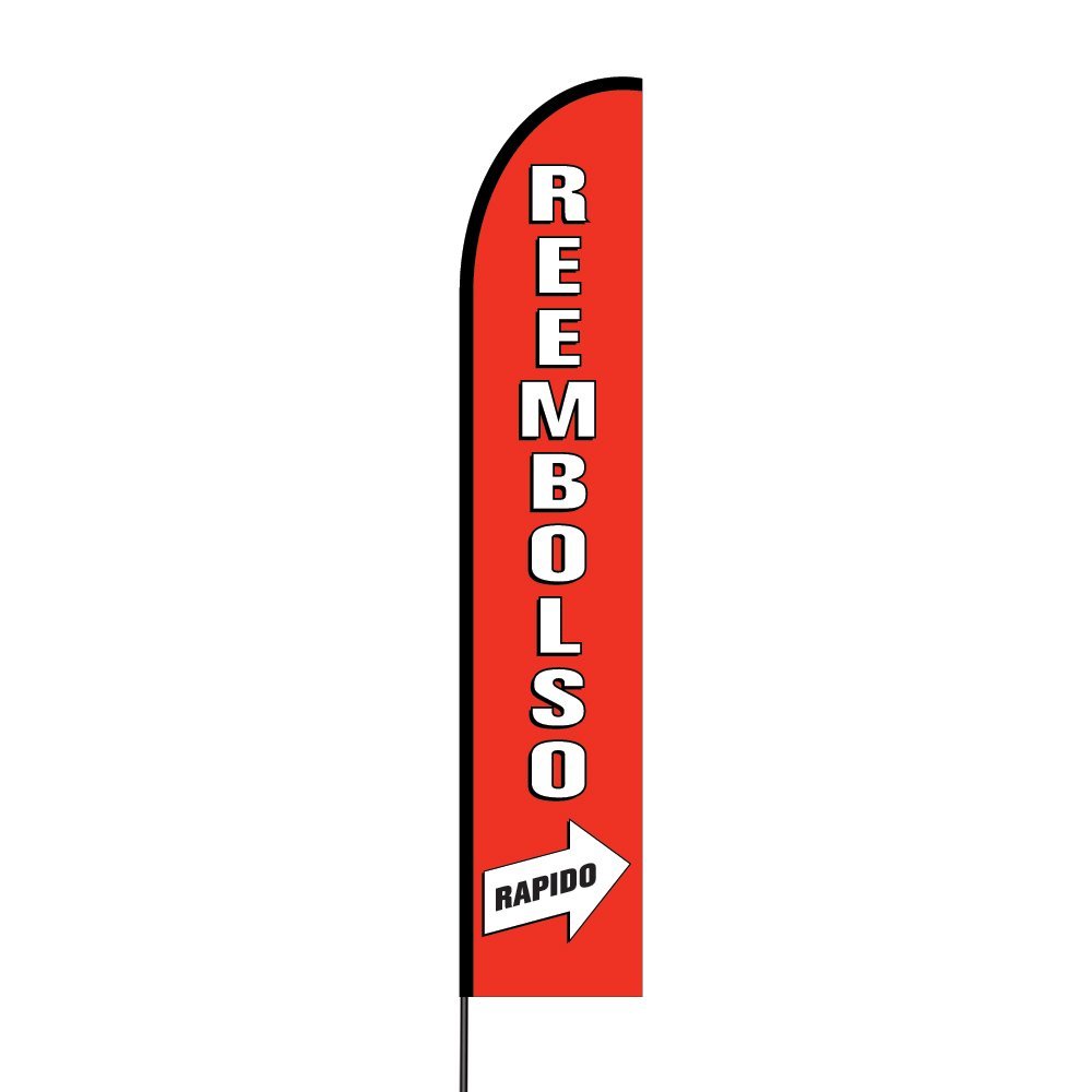 Reembolso Rapido Flag Kit Hardware 15' Feet Feather Flag Sign Outdoor Banner 2