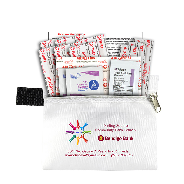 "Riverside Plus" 14 Piece Healthy Living Pack Components inserted into Zipper Pouch 29