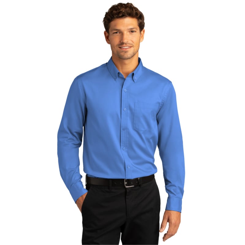 Port Authority Long Sleeve SuperPro React Twill Shirt. 3