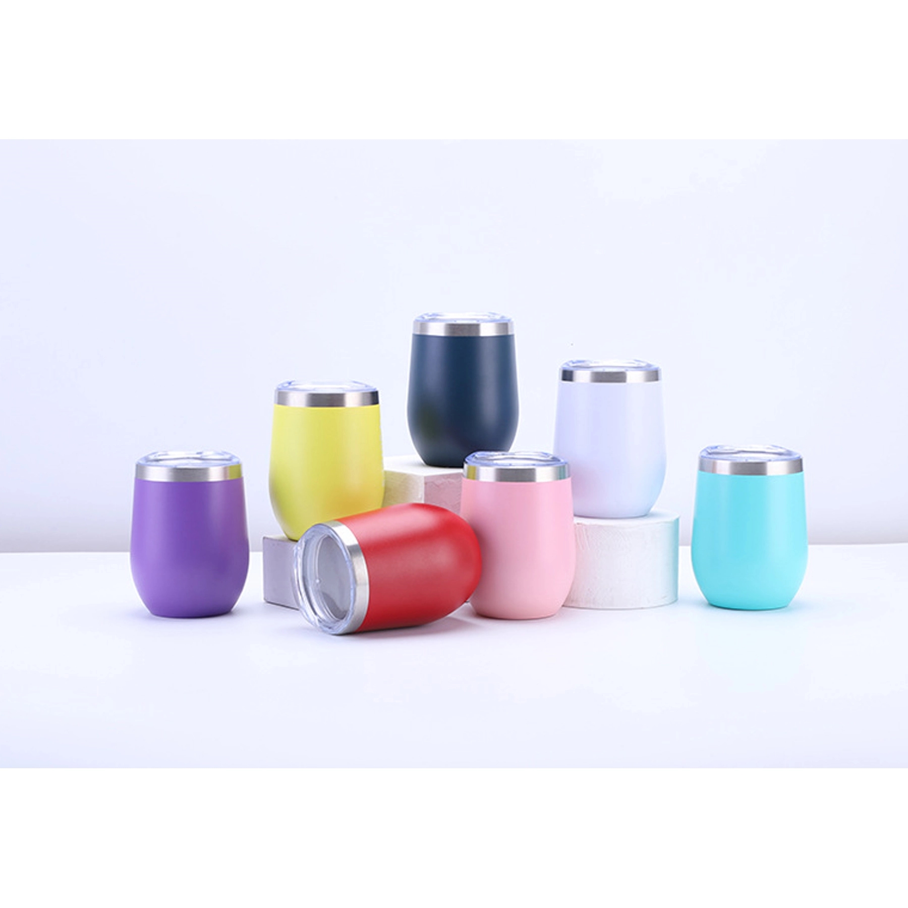 12 OZ Engraved Stainless Steel Wine Cup with Lid Can Cooler 6