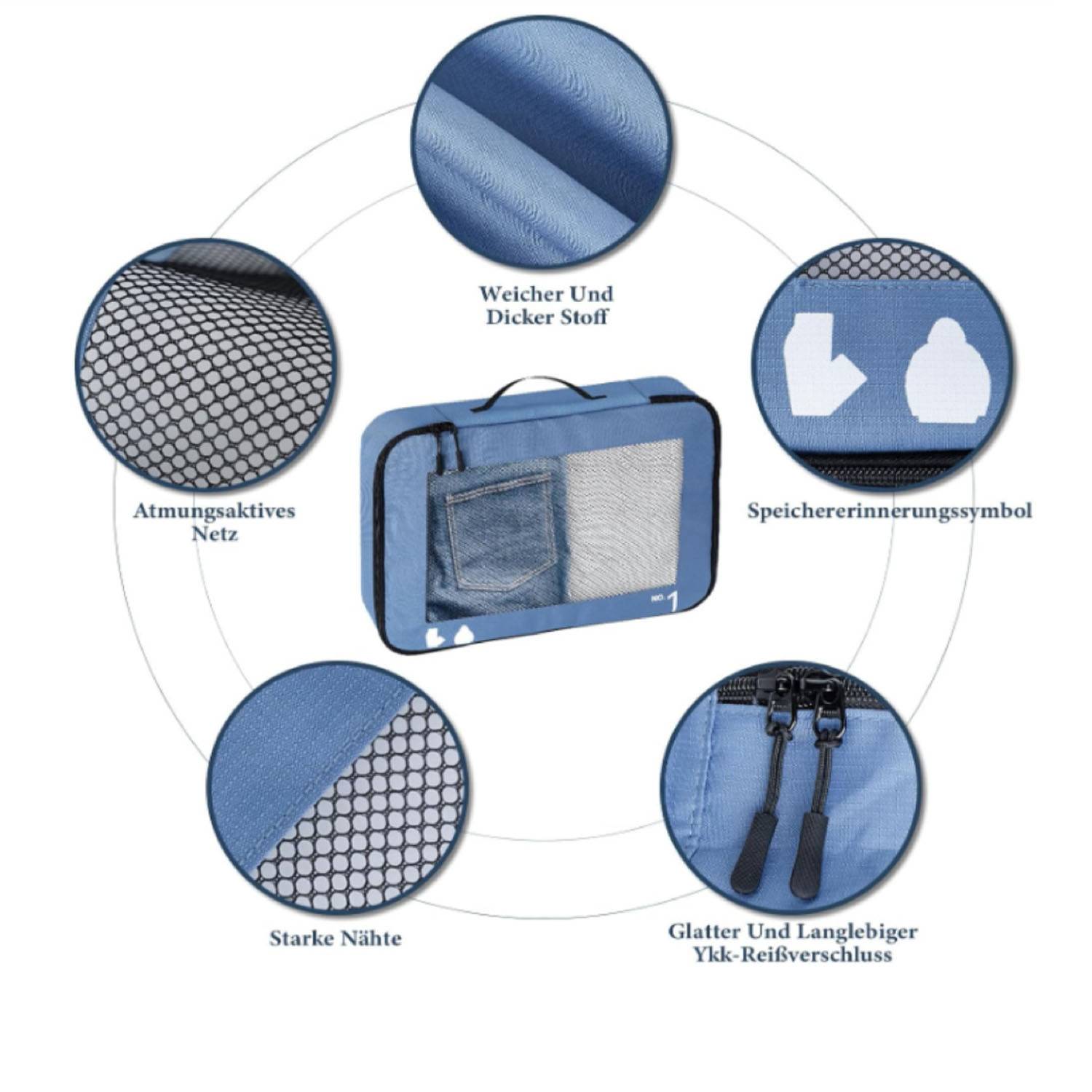 8 Pcs Lightweight Travel Luggage Packing Organizers Set 3