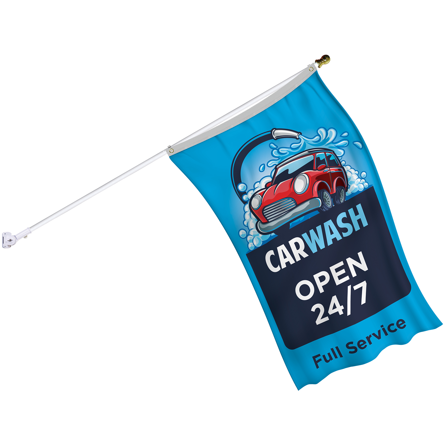 Banner Kit with 3' x 5' Flag and White Bracket 8