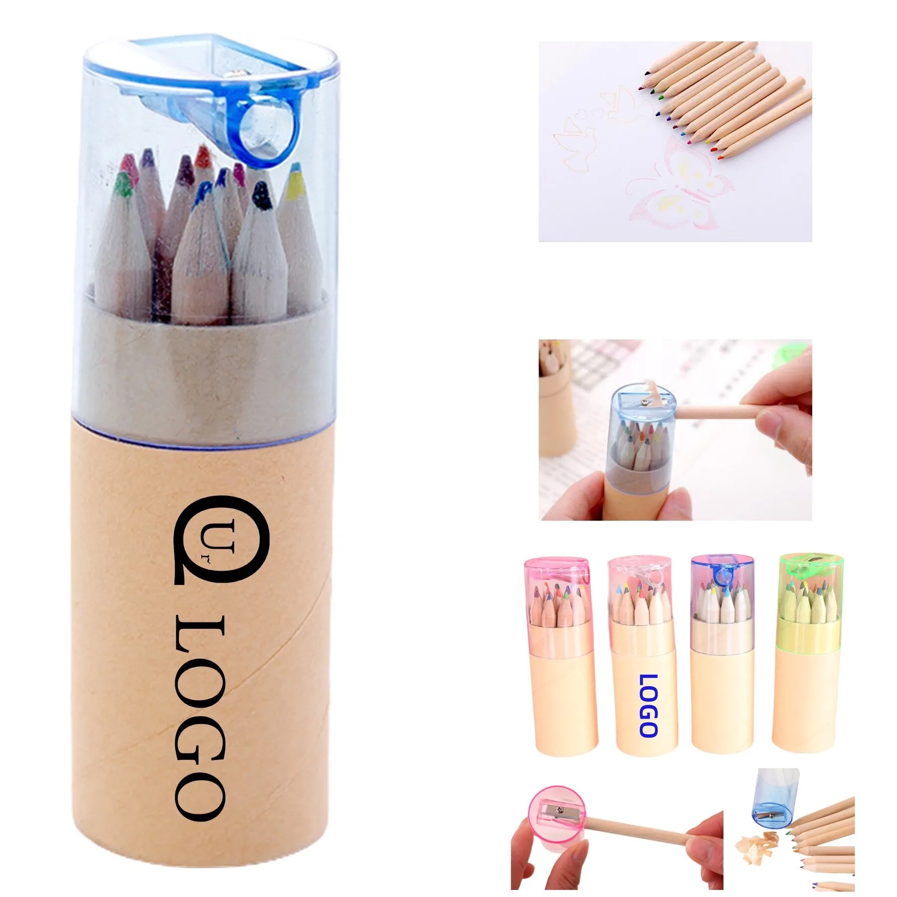 Colored Pencil With Sharpener Set 4