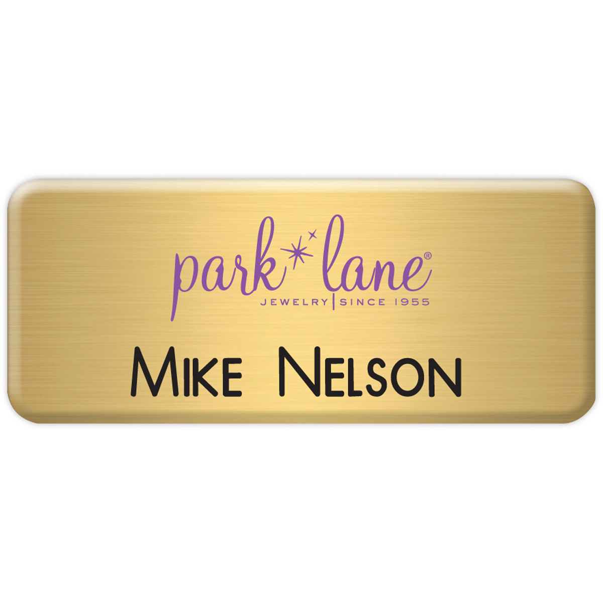 New York Custom Metal Name Badge (Custom sized between 3 and 6 sq. in.)