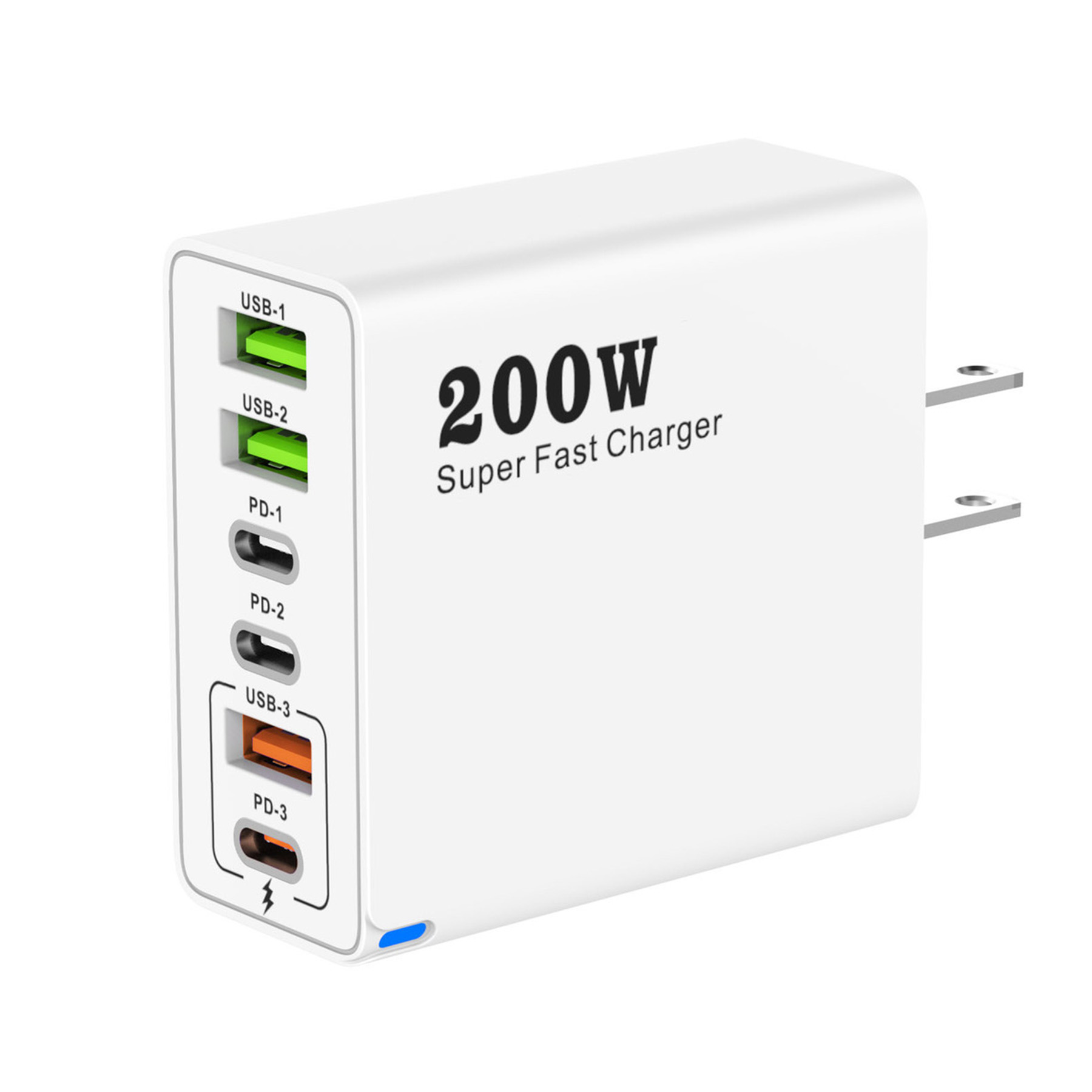 200W Multi Port Charger With 3USB 3PD 2