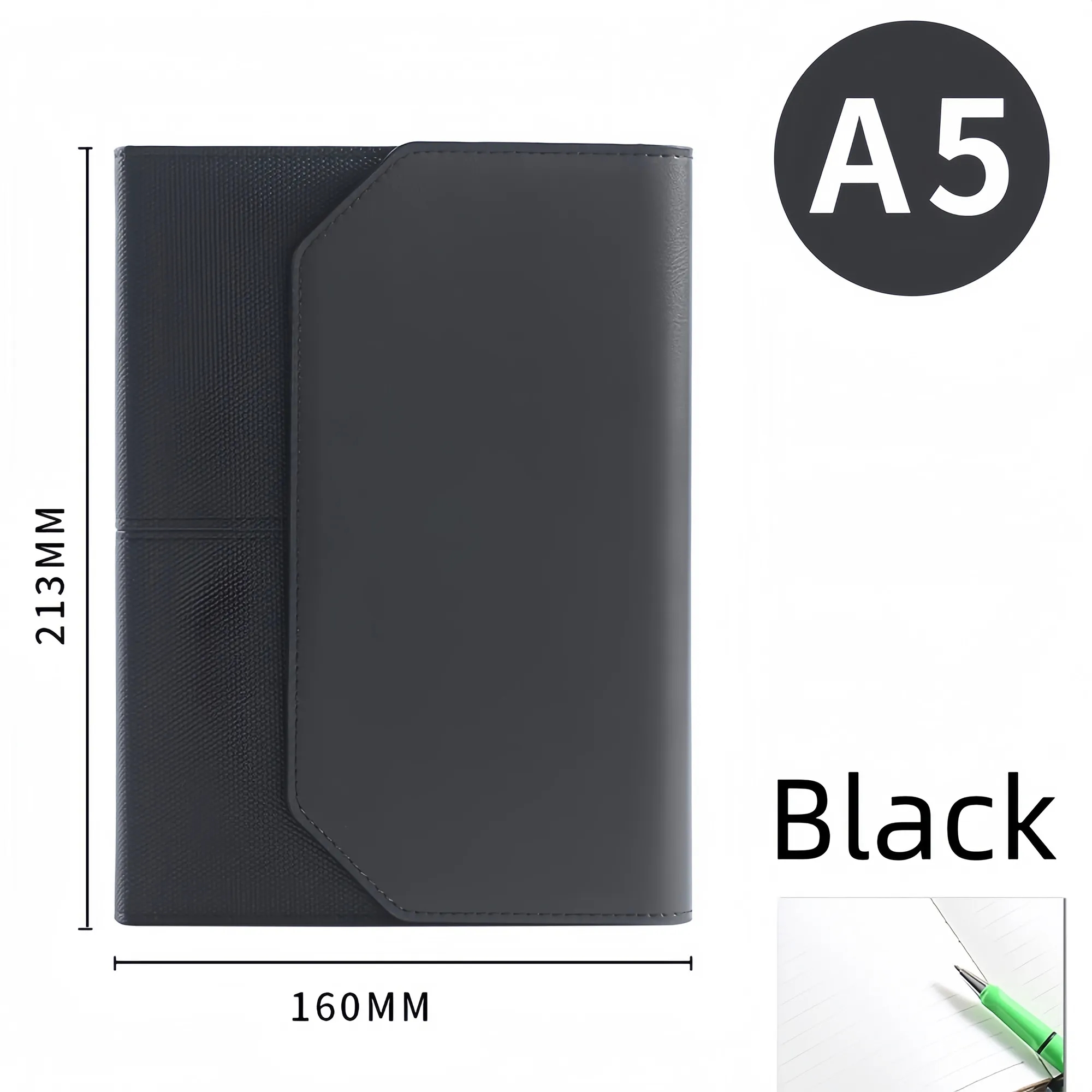 Magnetic Closure Executive Notebook Synthetic Leather 3