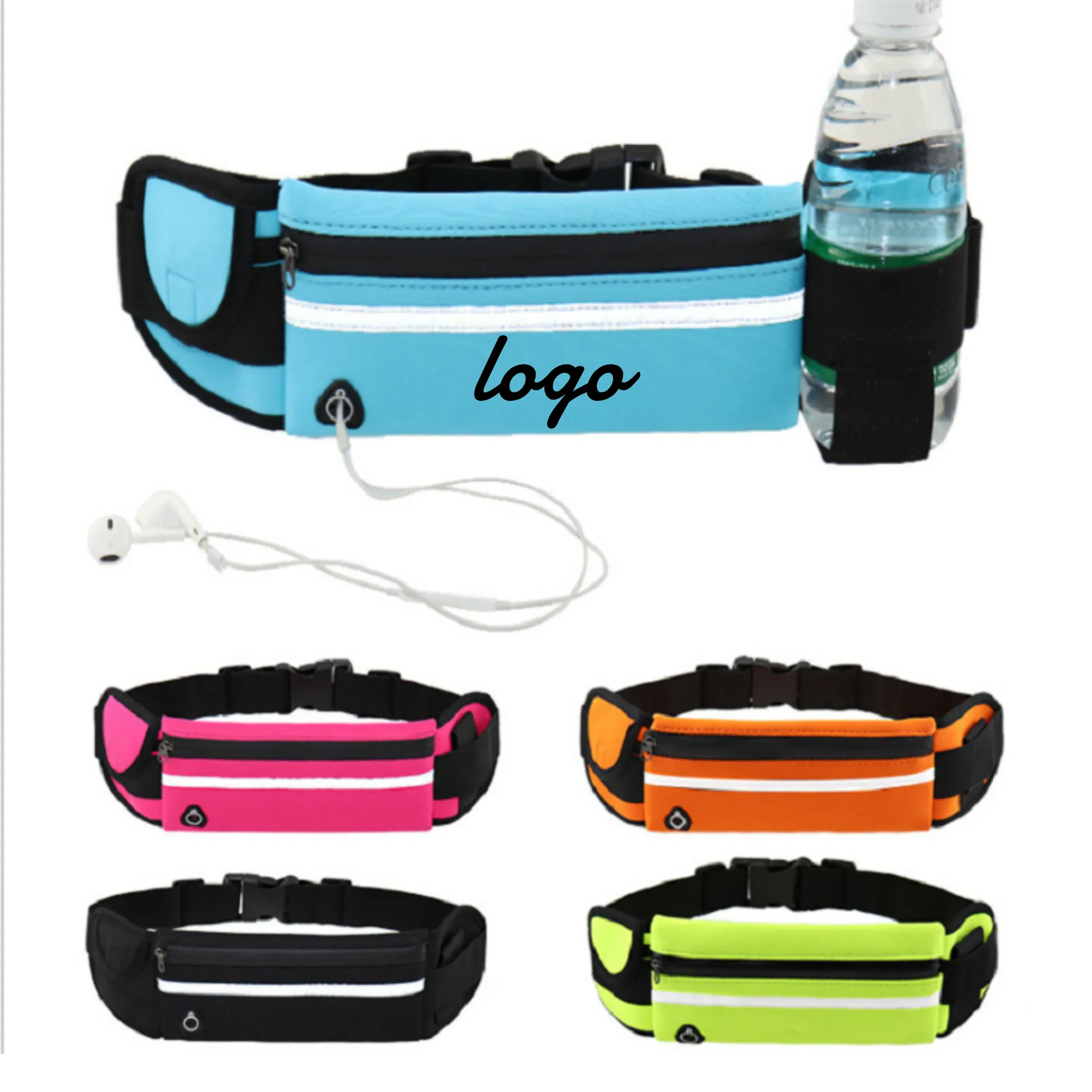 Colorful Reflective Sports Hydration Waist Packs