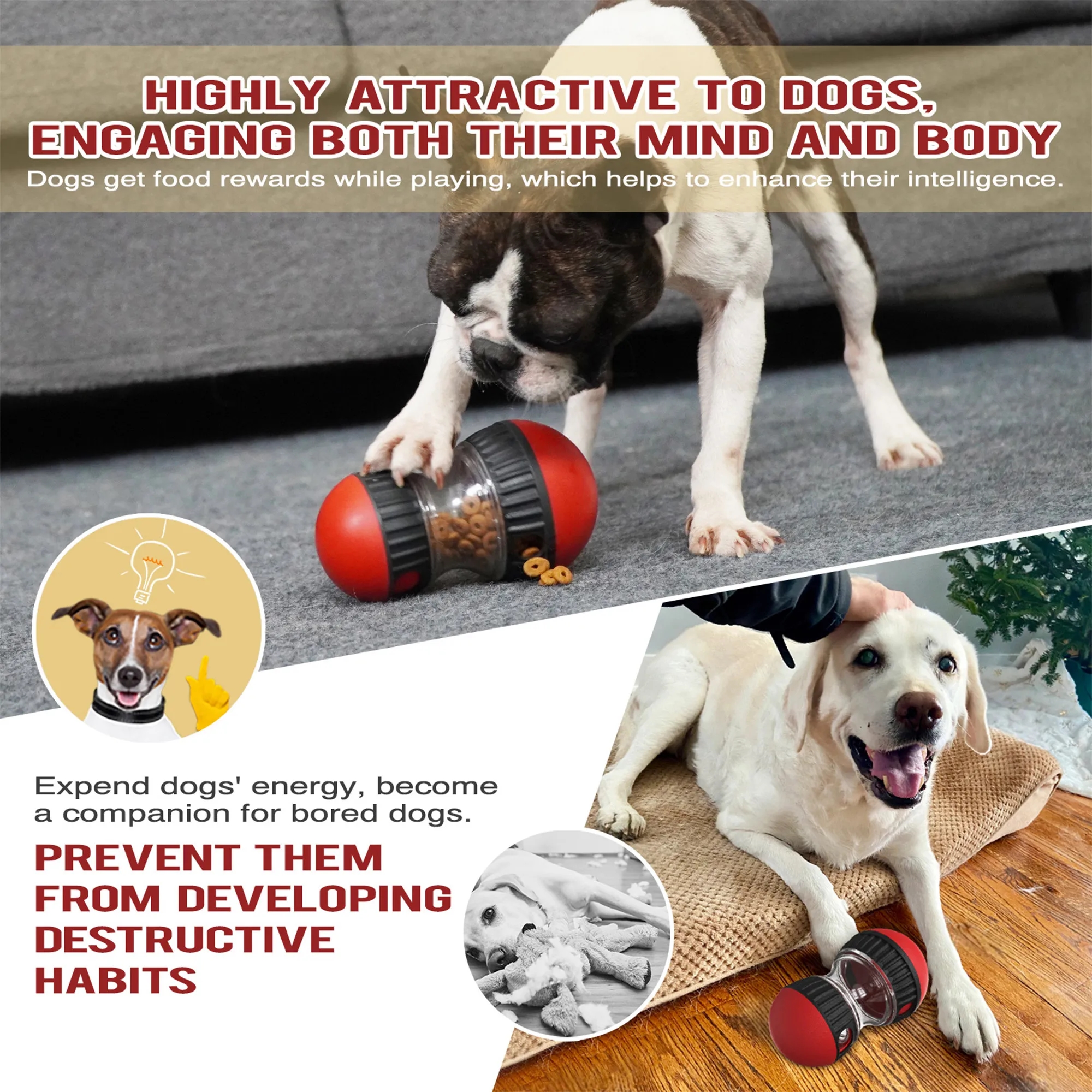 Rolling Food-dispensing Ball For Dogs To Play 5