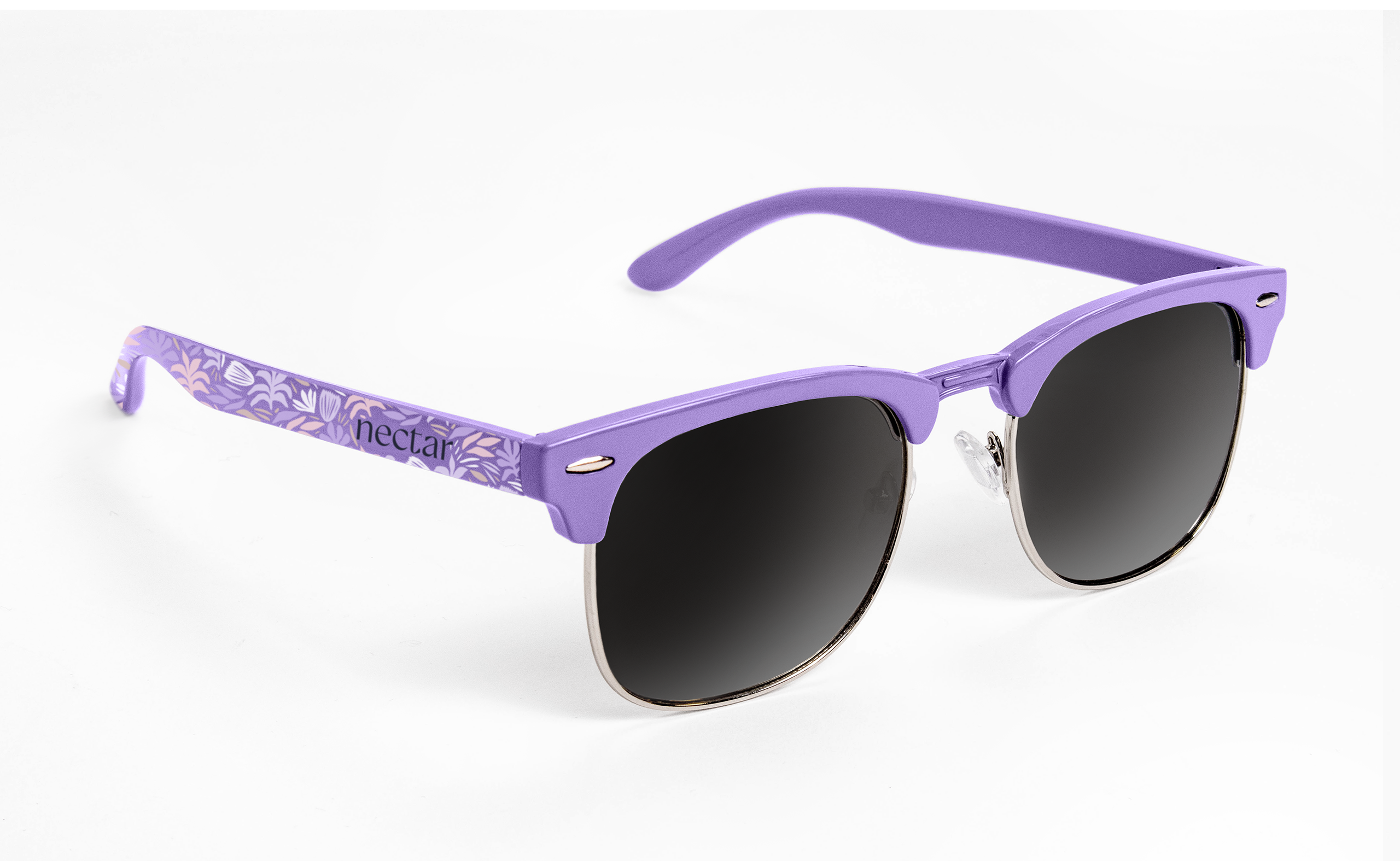 Club Sunglasses Solid Color Frame and Full Outer Arm Decor 2