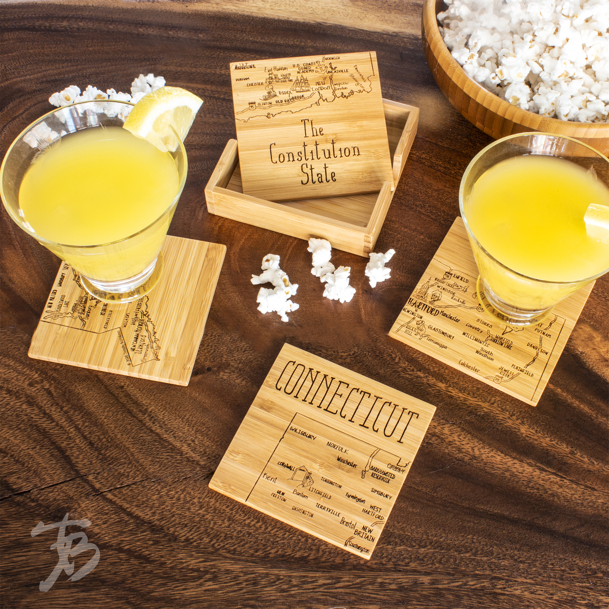 Connecticut Puzzle Coaster Set 8