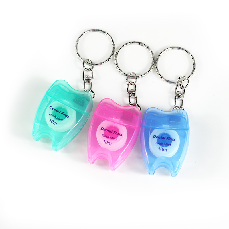 Portable Tooth Shaped Dental Floss Keychain 8
