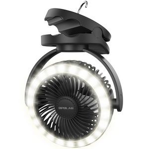 Rechargeable Camping Lantern Clip-On Fan With Hanging Hook 4