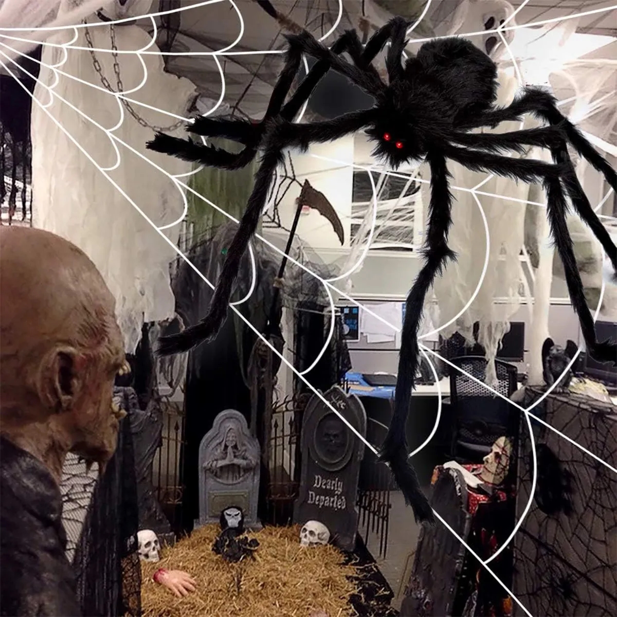 Halloween Triangular Huge Spider Web for Parties Haunted 3