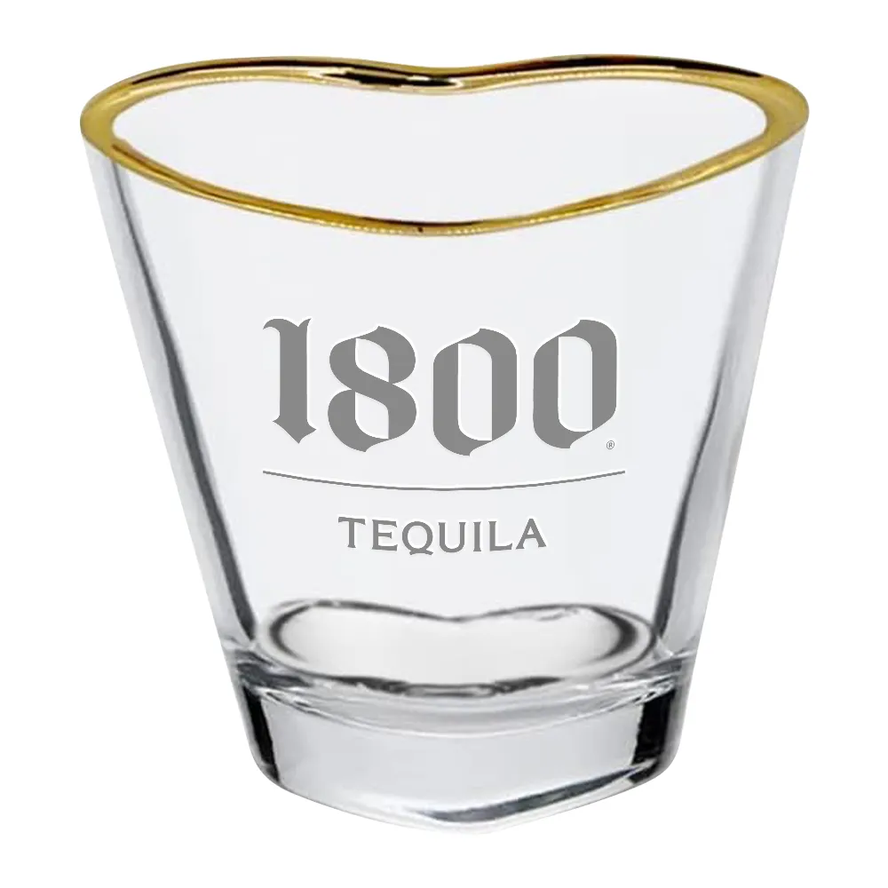 2oz. Gold Rimmed Heart-Shaped Shot Glass 8